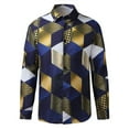 thumbnail image 3 of Chemise à Revers Imprimée Décontractée Homme Bouton Cardigan Chemises, 3 of 6