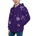 thumbnail image 2 of Kdxio Crystal Purple Snowflake Pattern Kids Boys Girls Zip Up Hoodie 3D Printed Hooded Sweatshirt Hoody Coat with Pocket 7-12 Y-Medium, 2 of 6