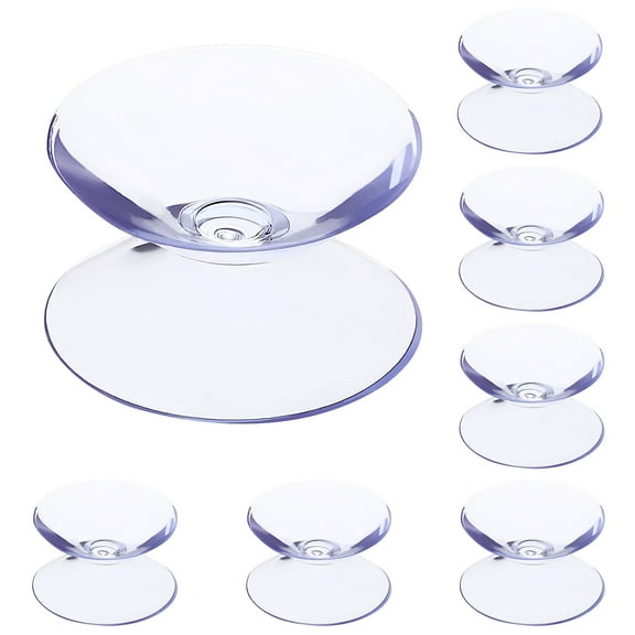 FELTECHELECTR 12Pcs Double Sided Mini Suction Cups for Glass Tabletops Small Clear Silicone
