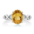 thumbnail image 2 of Gem Stone King 1.55 Cttw Yellow Citrine and White Topaz 3-Stone Engagement Ring for Women | 925 Sterling Silver | Three Stone Wedding Engagement Anniversary Promise Ring for Women | Size 6, 2 of 4