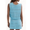 thumbnail image 6 of Womens Crochet Swim Cover Up 2 Piece V Neck Sleeveless Front Tie Crop Tops Beach Mini Skirt Coverup Set, 6 of 7