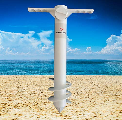 One Size Fits All Saf J7T8 Beach Umbrella Sand Anchor Stand Holder 3-Tier Screw 