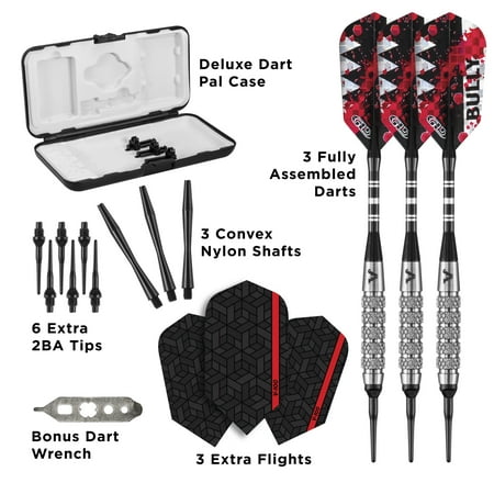 Viper - Bully 80% Tungsten Soft Tip Dart Set 5 Knurled Rings 18 Grams - Multi