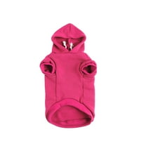 Dog Sweatshirt Hooded Pet Spring/Fall/Winter Clothes Warm Coat for Small and Medium Dogs Fuchsia L