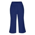 thumbnail image 6 of FYEGRE Women's Casual Pants Women's High Waist Cropped Casual Pants for Daily Wear Yoga Comfort and Summer Style with Soft Stretch Fabric Ideal Blue XL, 6 of 7