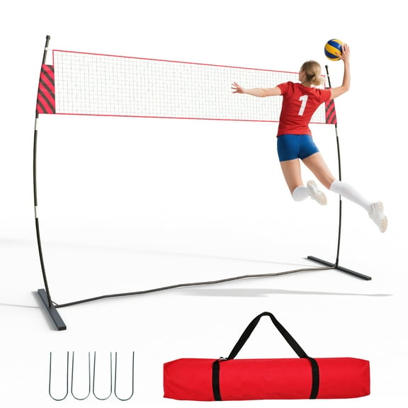 Portable Volleyball Net with Carry Bag for Backyard,Adjustable Height,Freestanding Design,Idea for  Beach, Indoor and Outdoor