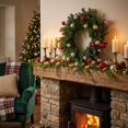 thumbnail image 5 of Aurorax Christmas Wreaths for Front Door,Indoor Christmas Wreath Decorations with Christmas Balls Rustic Green Winter Hanging Wall Decor for Mantel Window, 5 of 7
