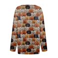 thumbnail image 4 of Camiseta de mujer con botones, estampado floral, manga larga, uso diario, fin de semana, moda básica, escote en V, parte superior regular, 4 of 5
