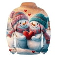 thumbnail image 3 of successthop Mens Christmas Sweatshirt Snowman Quarter Zip Long Sleeve Sweaters Pullover Top with Pocket Streetwear, 3 of 3