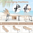 thumbnail image 4 of Gymax Tanning Chair w/4-Position Adjustable Backrest Face Arm Holes & Storage Pocket, 4 of 8