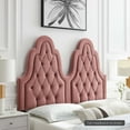 thumbnail image 2 of Modway Augustine Tête de Lit Simple Capitonnée en Velours de Performance, Rose Poussiéreux, 2 of 9