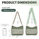 thumbnail image 4 of Bolso bandolera Herald hecho a mano con bolsillo de paja verde para mujer, 4 of 8