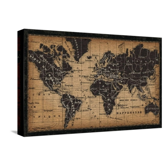 Art.com Old World Map Stretched Canvas Print Wall Art, 18" x 12"