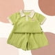 thumbnail image 3 of Conjunto de Pantalones Cortos de Verano para Niñas Manga Corta Color Sólido Camiseta Casual con Partes Inferiores a Juego, 3 of 5