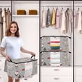 thumbnail image 6 of Foldable Clothes Storage Bags Clothes Organizer Bin with Clear Windows for Clothes Bedding Cartoon-style Christmas Characters, 6 of 6