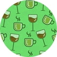 thumbnail image 1 of Ahgly Company Tapis Rond Lavable en Machine Intérieur Transitionnel Vert Néon, 3 Pieds Rond, 1 of 7