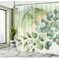 thumbnail image 3 of Ambesonne Sage Green Shower Curtain, Modern Boho Eucalyptus, 69"Wx75"L, Cadet Blue Eggshell, 3 of 4