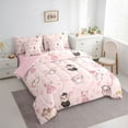 thumbnail image 3 of Feelyou Kawaii Angel Pig Bedding Comforter Set 7pcs for Child, Cute Princess Queen Bedding Sets, Girly Pink Cartoon Animal Reversible Queen Sheet Sets, Breathable Home Decor, 3 of 8