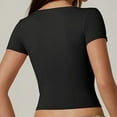 thumbnail image 4 of Pretty Comy Women's Sexy V-neck Slim-fit Short T-shirt Short Sleeve Top, 4 of 6