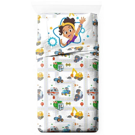 Moonbug Blippi How Does This Work 4 Piece Full Size Kids Sheet Set