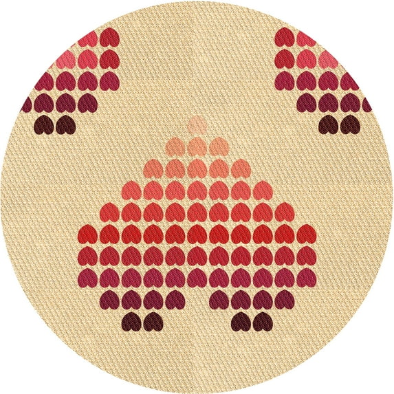 Ahgly Company Machine Washable Indoor Round Transitional Khaki Gold Area Rugs, 6' Round