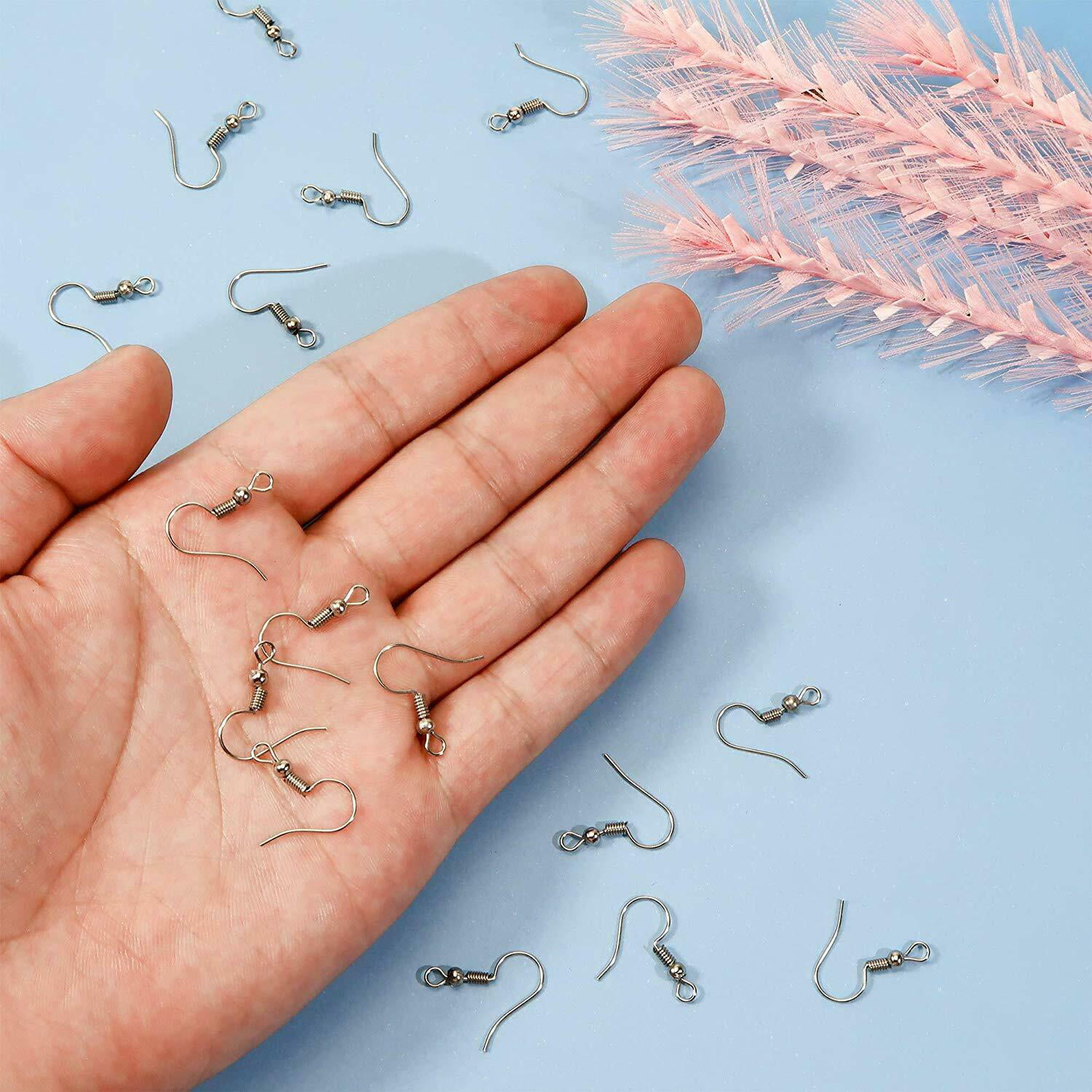 200pcs Open-Connectors for Safety Non-Allergenic Plastic Earring Hooks Ear  Wire Anti Allergy Hooks Earring Findings DIY Jewelry Making for Sensitive