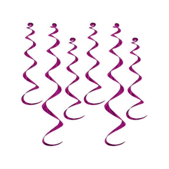 Cerise School Colors Twirly Whirlies Hangers Party Decoration 6 Pack