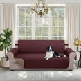 thumbnail image 2 of U-NICE HOME Reversible Sofa Cover 3-Seater, Washable, Water Repellent, Elastic Straps, Burgundy/Tan, 2 of 6