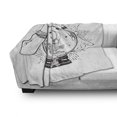 thumbnail image 2 of Alchemy Soft Flannel Fleece Throw Blanket, Fortune Teller with Hands Crystals and Crescent Moon Sketchy Design, Cozy Plush for Indoor and Outdoor Use, 50" x 60", Charcoal Grey White, by Ambesonne, 2 of 5