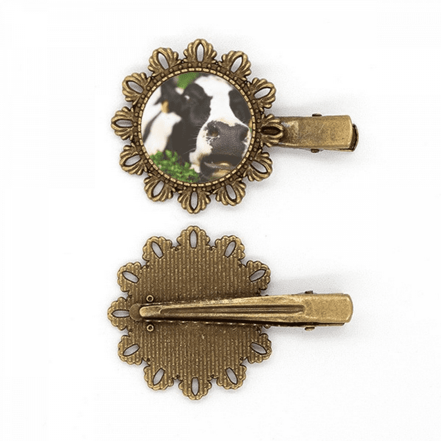 Pcture M Animal Vache Vintage Métal Fleur Épingle à Cheveux Coiffure Coiffe