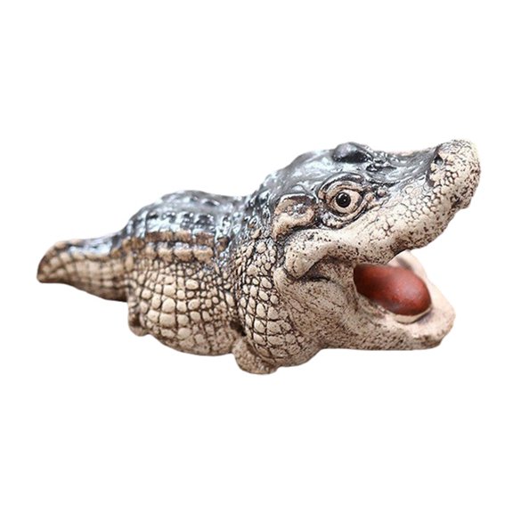 HUONA Mini Resin Crocodile Statue Fat Baby Crocodile Garden Ornament for Indoor Outdoor Home Garden Decoration Type 3