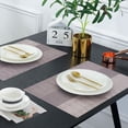 thumbnail image 5 of Decozen Placemats Set of 8 Dining Table Placemats, Rectangular Vinyl, PVC, 18"x12" - Light Gold, 5 of 7