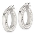 thumbnail image 2 of Sterling Silver Polished and Textured 4.00 x 23mm Hoop Earrings, 2 of 3