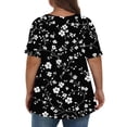 thumbnail image 2 of Otvok Womens Plus Size Tops Oversized Short Sleeve V Neck T-Shirt Casual Summer Graphic Tees, 2 of 6
