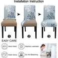 thumbnail image 6 of Pattern Chair Covers for Dining Room Set of 4, High Stretch Removable Washable Parsons Chair Slipcover for Home Party Hotel Wedding Ceremony (Flower,4PCS), 6 of 7
