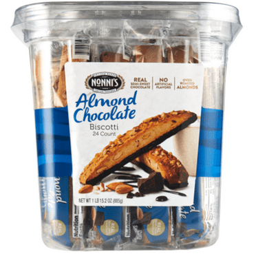 Nonnis Almond Chocolate Biscotti, 1.3 Ounce (24 Count)