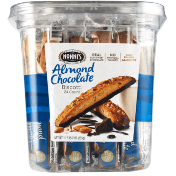 Nonnis Almond Chocolate Biscotti, 1.3 Ounce (24 Count)