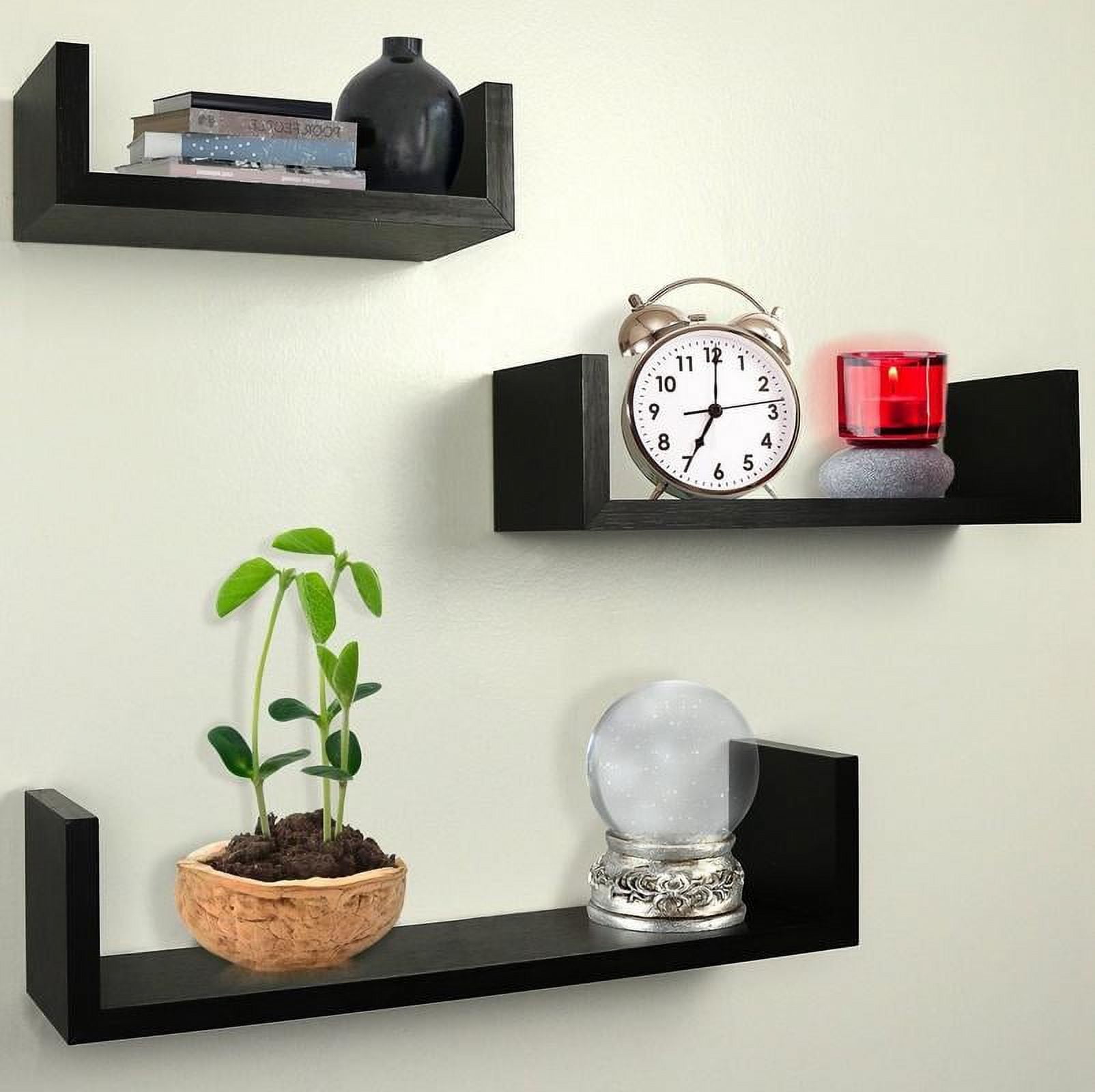 Efaz 3 Piece Solid Wood Floating Shelf