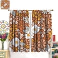 thumbnail image 3 of Hippie Floral Curtains, 1970s Retro Orange Pink Funky Curtains, Boho Groovy Daisy Flowers Aesthetic Window Treatments for Living Room Kids Bedroom Set 2 Panels,72x63 Inches, 3 of 8