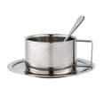 thumbnail image 4 of Juego de cucharas y platos para taza de café, cuchara de café de acero inoxidable, taza de metal reutilizable, multiusos Juego de 200ML, 4 of 9