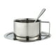 thumbnail image 4 of Juego de taza de café de acero inoxidable con plato y cuchara, taza de café reutilizable, taza de leche Juego de 200ML, 4 of 9