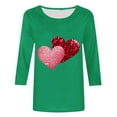 thumbnail image 4 of ZAVAZ Valentine Day Shirts for Women Love Heart Graphic Tees Shirt 3/4 Length Sleeve Blouse Cute Crewneck Pint Pullover Tops Funny Gift 2025 Spring Outfits, 4 of 4