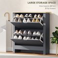 thumbnail image 4 of HOMCOM Narrow Shoe Cabinet for Entryway w/ 2 Flip Drawers Adjustable Shelf, 4 of 10