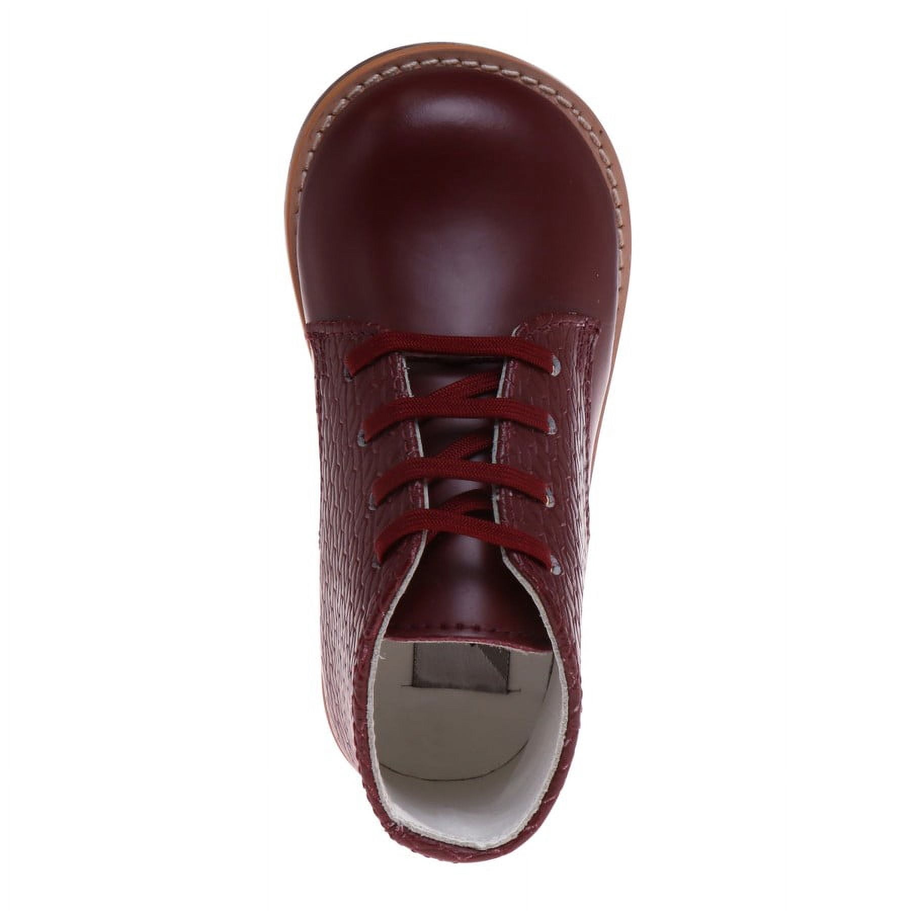 Josmo Unisex Walking Shoes First Walker Leather Woven Ostritch (Infant Toddler) Burgundy, Size: 5
