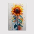 thumbnail image 2 of Sunflower Flower Canvas Wall Art 8x12 inches - Shabby Style Sunflower Flower Watercolor Canvas Wall Art for Feminine Bedroom Decor, 2 of 5