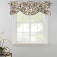 thumbnail image 2 of Tie Up Valances for Windows, Paisley Flower Adjustable Valance Curtains Window Treatment for Living Room, Spring Watercolor Vintage Floral Leaf Plant Rod Pocket Kitchen Curtains & Drapes 42x18 Inch, 2 of 9