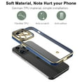 thumbnail image 4 of iPhone 15 Pro Case for Women Girl Cute Luxury Plating Soft Back Cover Raised Full Camera Protection Bumper Silicone Shockproof Phone Case for iPhone 15 Pro Max, Dark Blue, 4 of 9