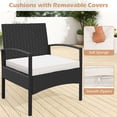 thumbnail image 6 of 3 Piece Patio Bistro Chair Set with Coffee Table, Outdoor Wicker Dining Furniture, 6 of 10