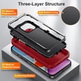 thumbnail image 3 of JTCASES for iPhone 11 Case, Shockproof Anti-drop PC Frame Anti-slip Strip Silicone Back Shell Rugged Anti-scratch for iPhone 11 (6.1" 2019) - Red, 3 of 8