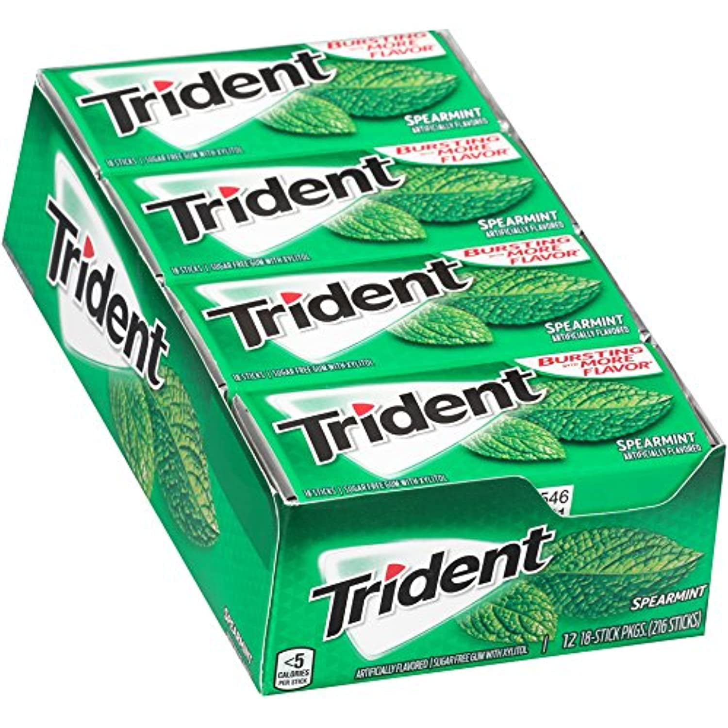 Trident Sugar Free Gum (Spearmint 18 Piece 12 Pack) Walmart com Trident Sugar Free Gum (Spearmint 18 Piece 12 Pack) Walmart com
